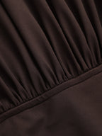 Elegant Long-Sleeve Mermaid Dress with Ruched Waist Maxi