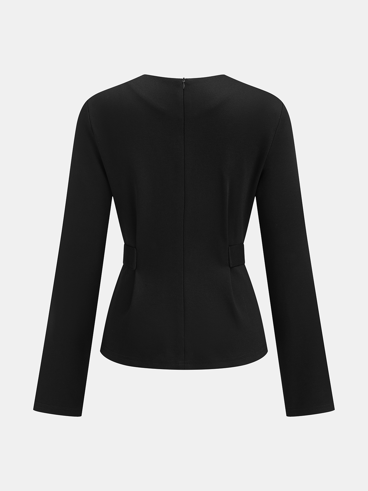 Long Sleeve Blouse with Fitted Waist and Buttons