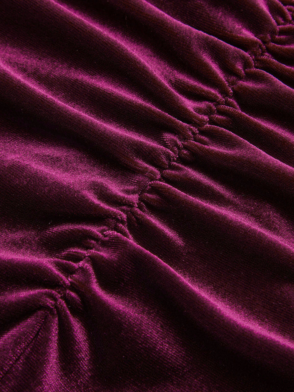 Velvet Bodysuit with Ruched Long Sleeves
