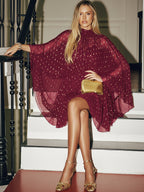 Foil Spot Cami Dress with Coordinating Cape
