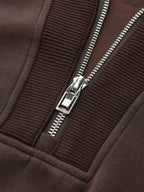 V-Neck Half-Zip Cozy Pullover Sweatshirt
