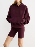 Embroidered Letter Design Casual Hoodie