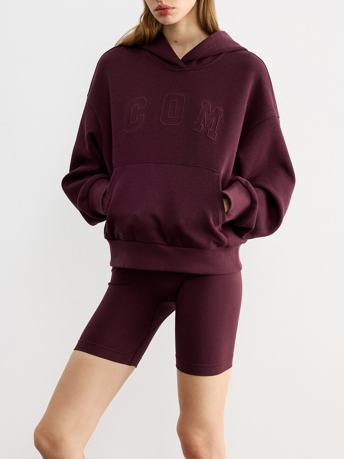 Embroidered Letter Design Casual Hoodie
