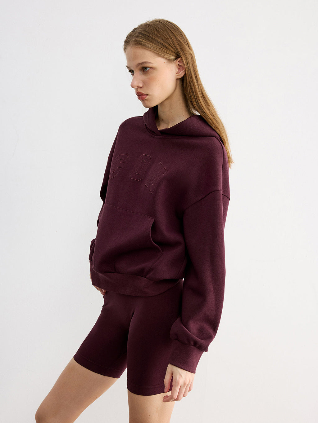 Embroidered Letter Design Casual Hoodie