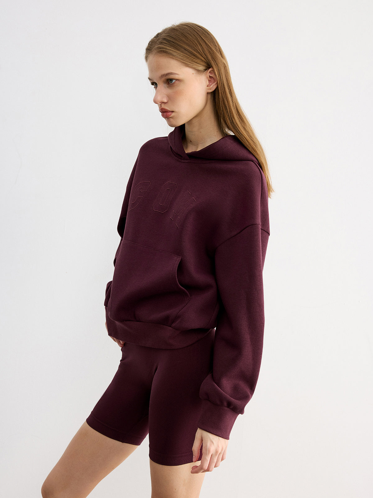 Embroidered Letter Design Casual Hoodie