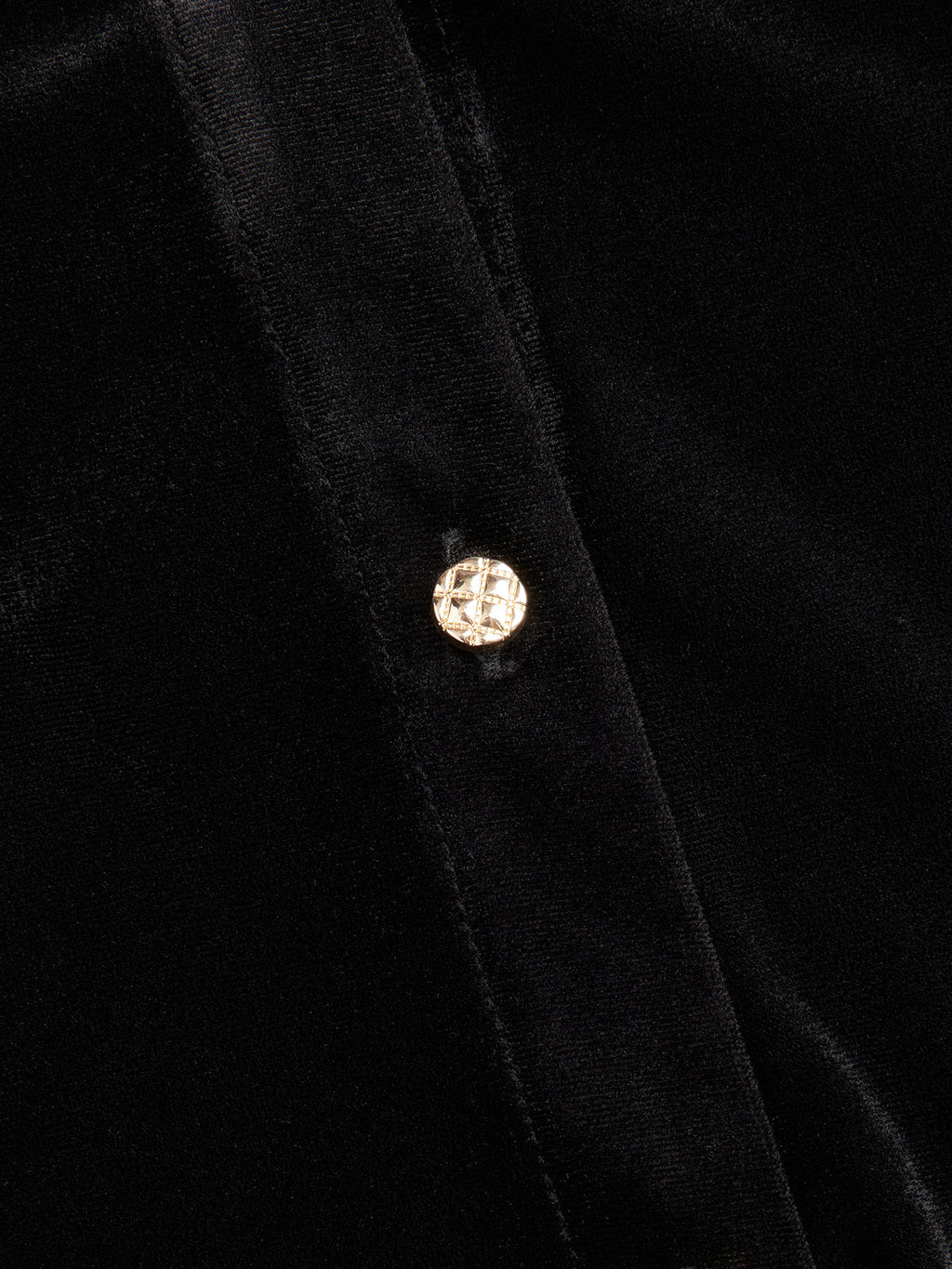 Velvet Bodysuit with Collar and Button Front Detail