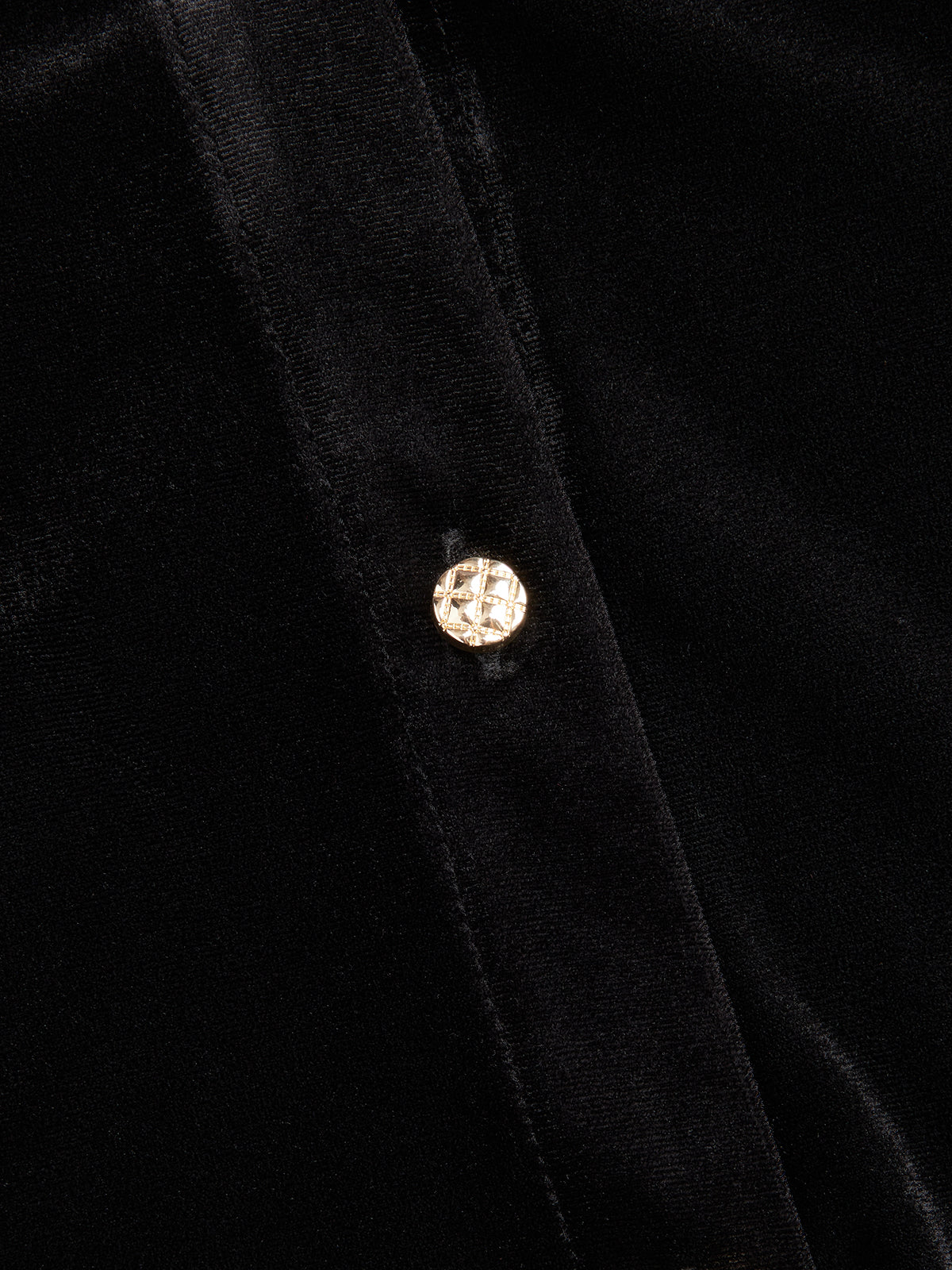 Velvet Bodysuit with Collar and Button Front Detail