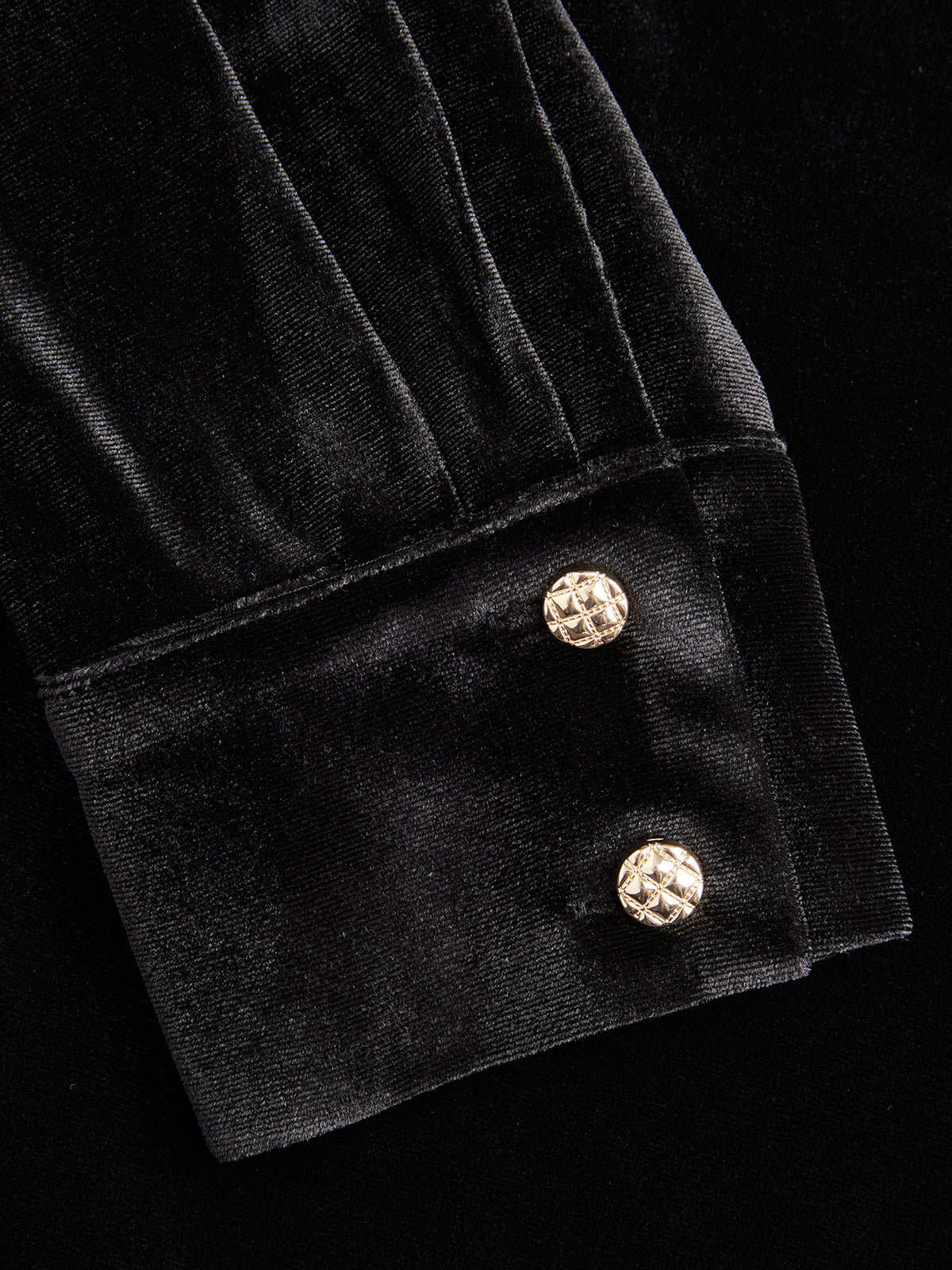Velvet Bodysuit with Collar and Button Front Detail