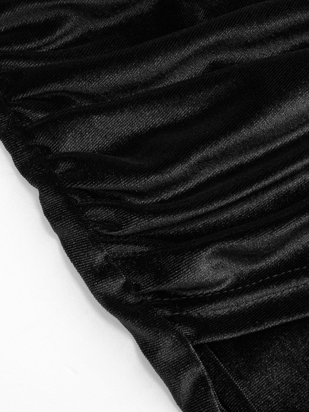 Elegant One-Shoulder Velvet Dress with Ruched Detailing