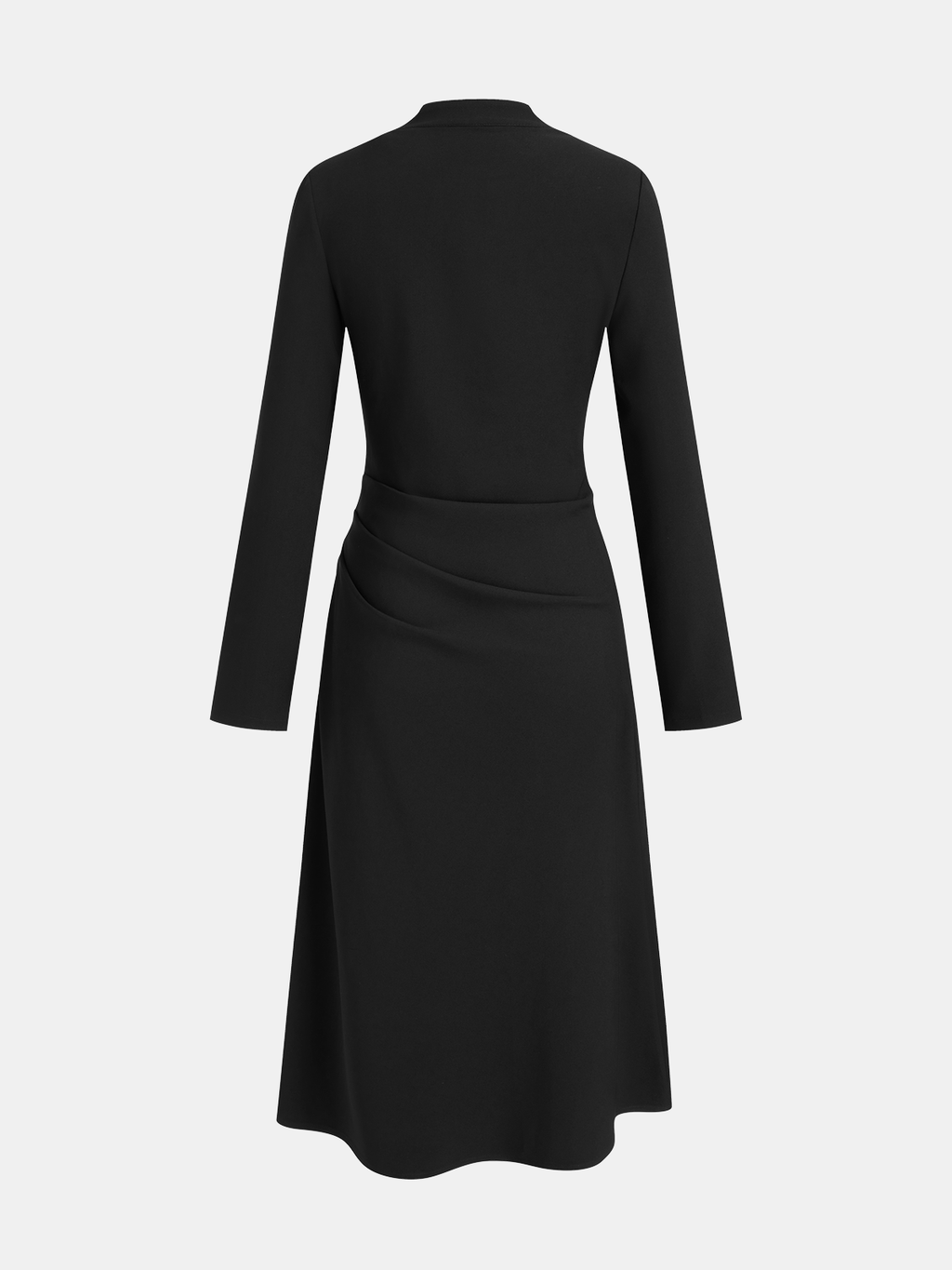 V-Neck Shirt Dress with Ruched Waist and Slit