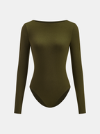 Comfortable Long-Sleeve Seamless Bodysuit for Everyday Wear