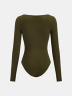 Comfortable Long-Sleeve Seamless Bodysuit for Everyday Wear