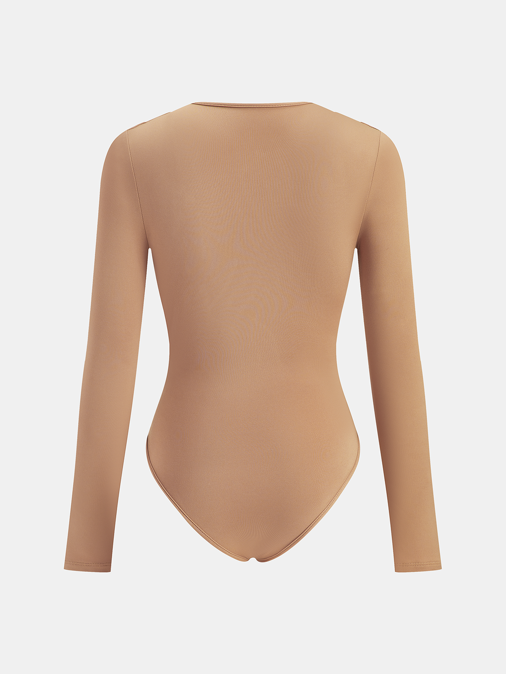 Deep V-Neck Bodysuit with Buckle and Long Sleeves