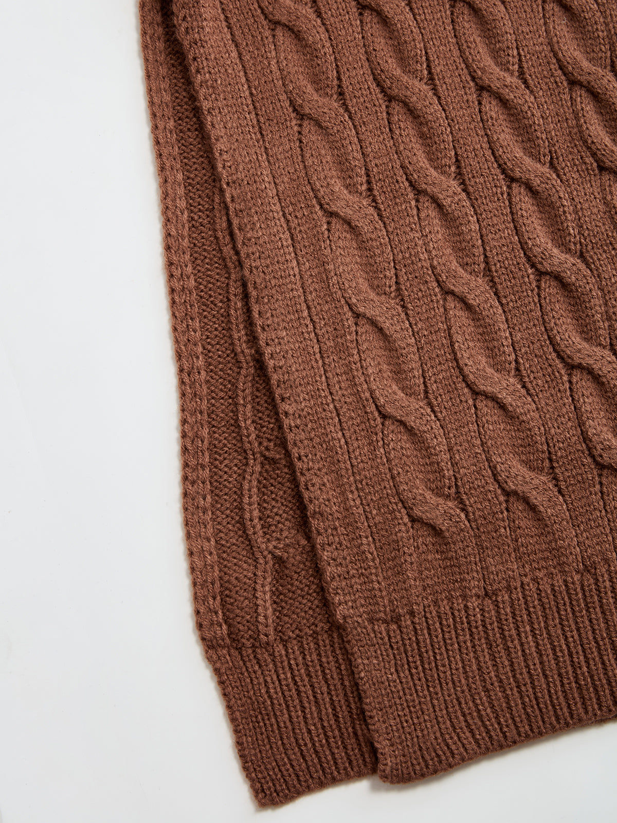 V-Neck Maxi Sweater Dress with Cable Knit Detail