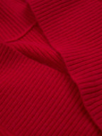 V-Neck Ribbed Knit Wrap Mini Dress