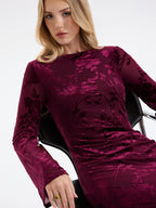 Elegant Floral-Jacquard Backless Maxi Gown