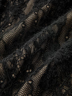 Long-Sleeve Floral Lace Patterned Bodysuit
