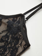 Elegant Lace Backless Cami Bodysuit with Floral Detail