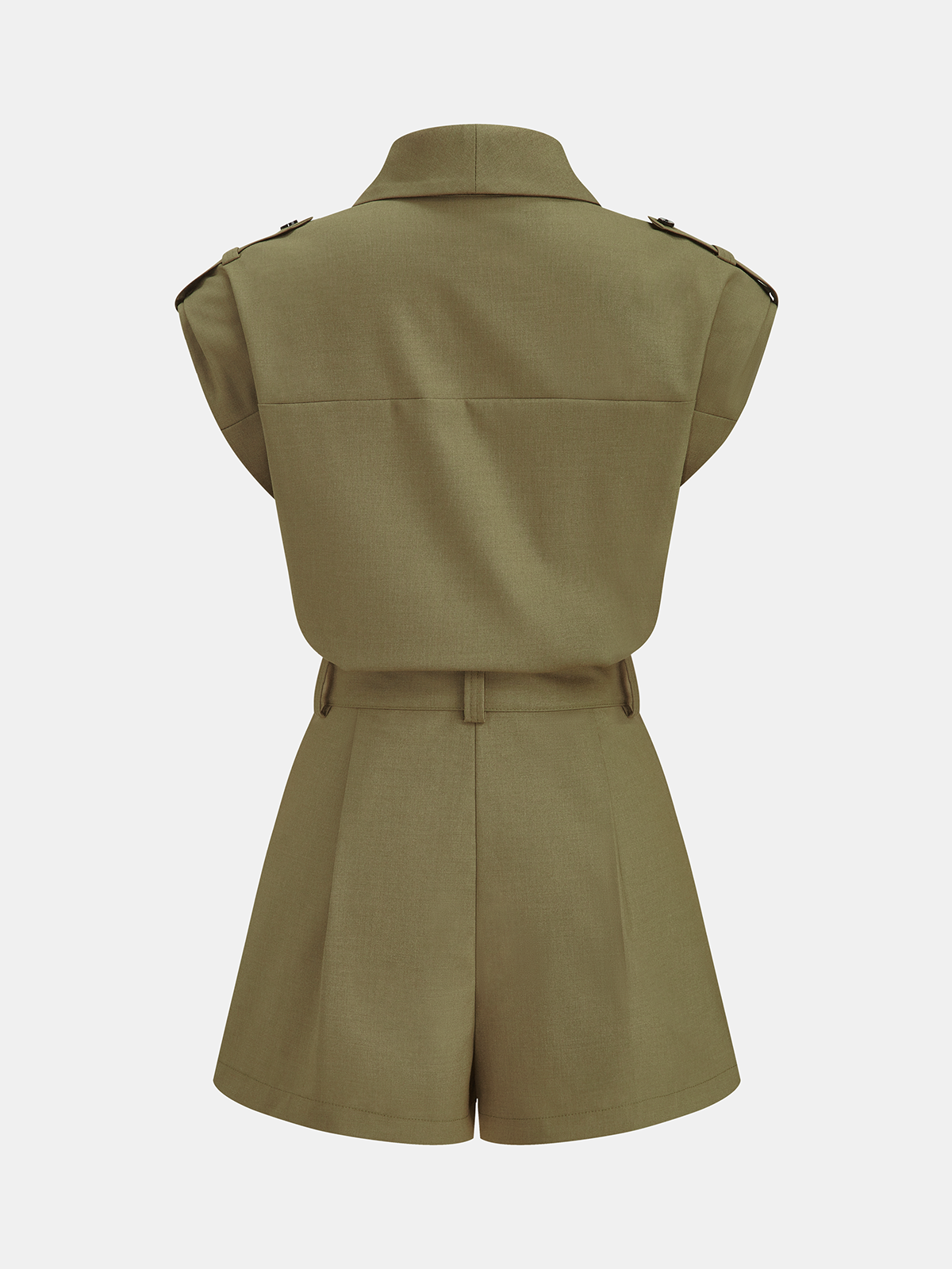 Chic Belted Sleeveless Jumpsuit in Short Length