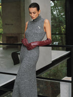 Cozy Wool Blend Turtleneck Sweater Dress Sleeveless