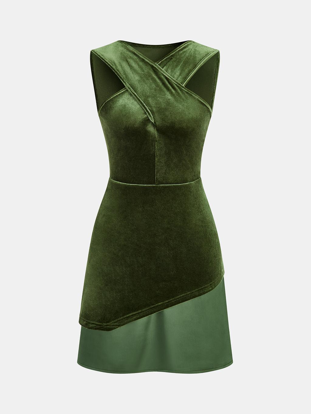 Velvet Asymmetric Sleeveless Dress