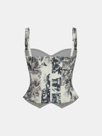 Ink Wash Painting Inspired Corset Top Design