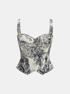 Ink Wash Painting Inspired Corset Top Design