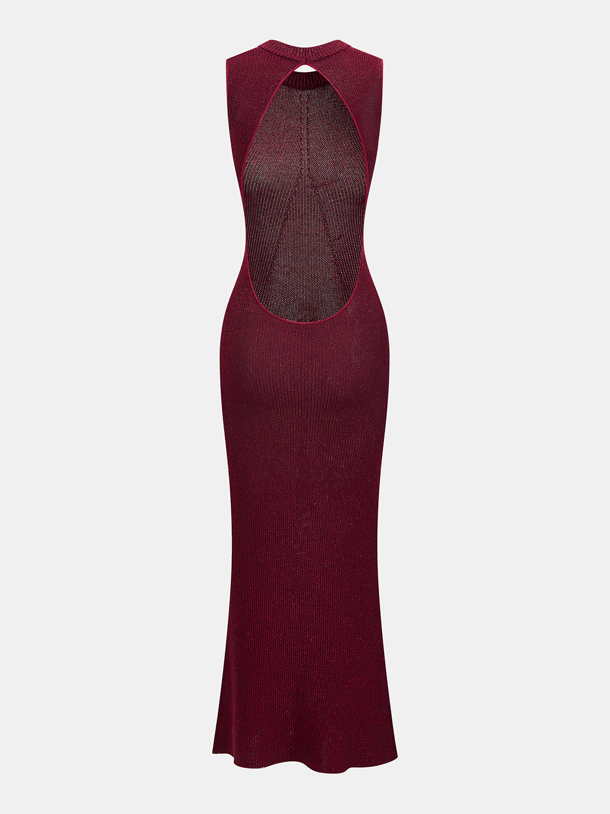 Sparkling Glitter Knit Sleeveless Maxi Dress with Open Back