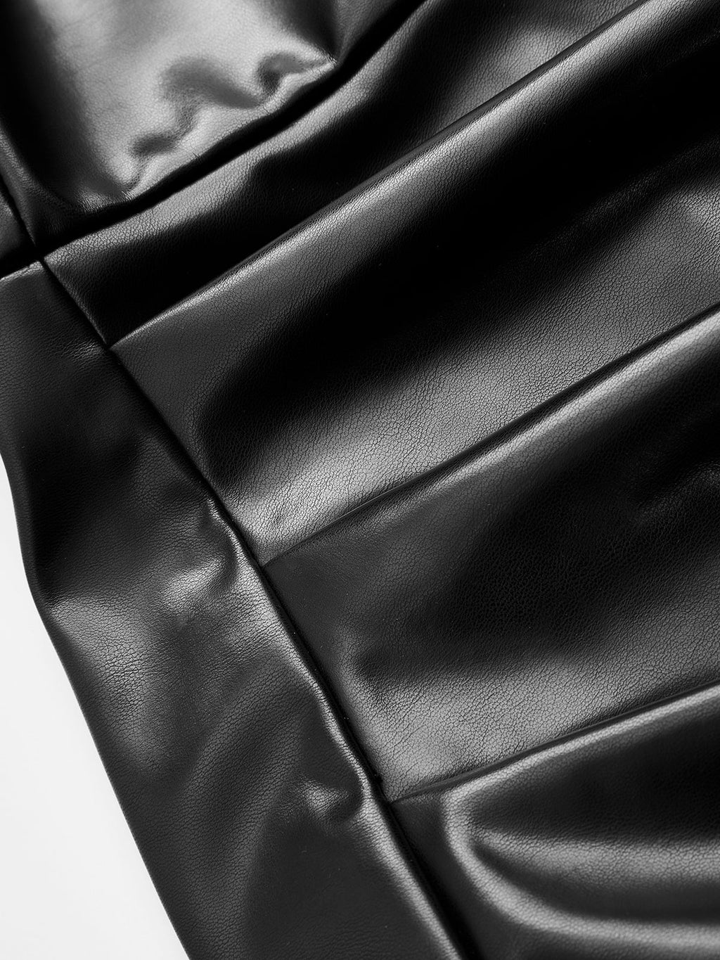 Faux Leather Gathered Midi Dress with Cami Top
