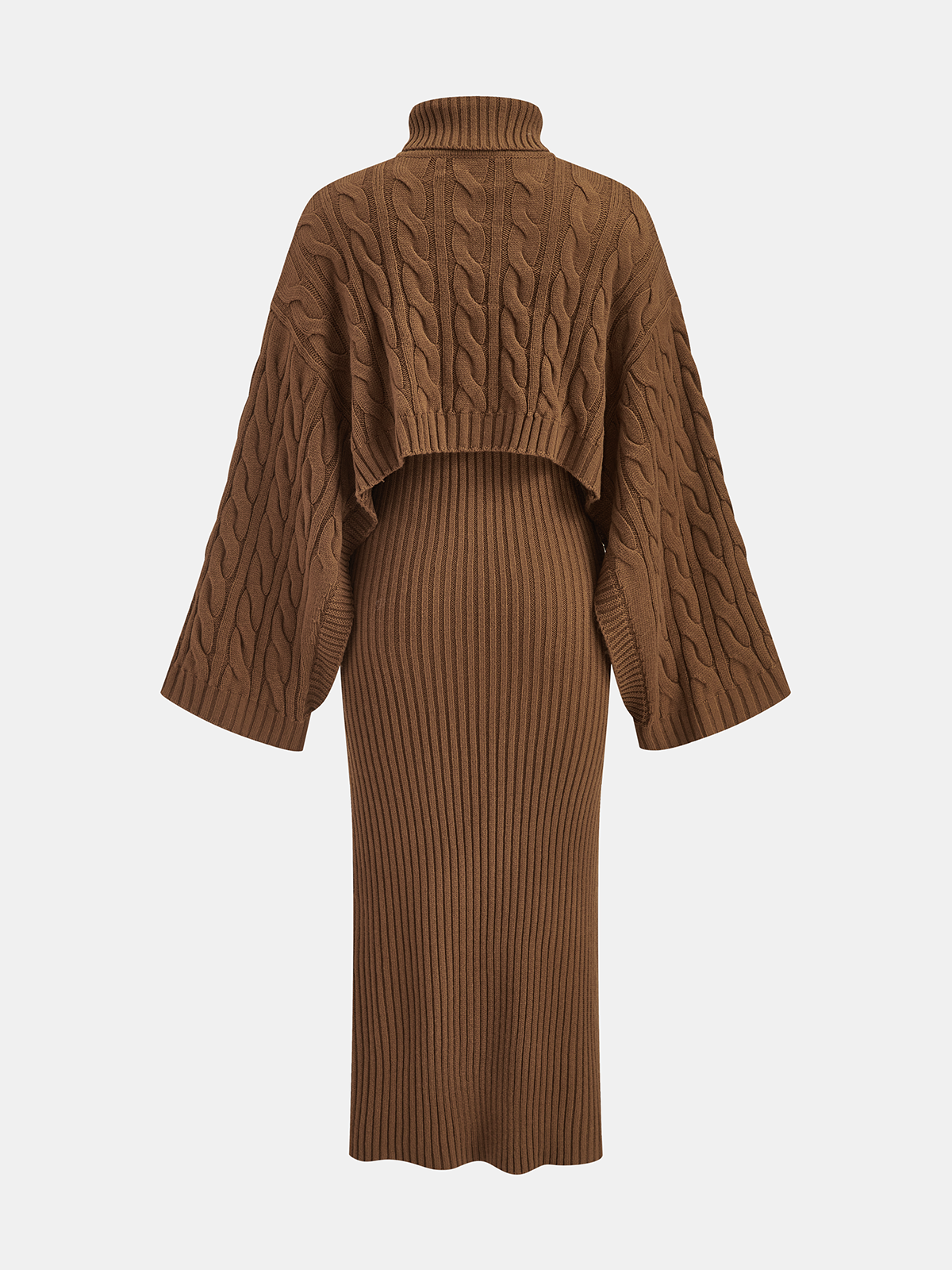 Cable-Knit Sweater and Cami Dress Duo Set