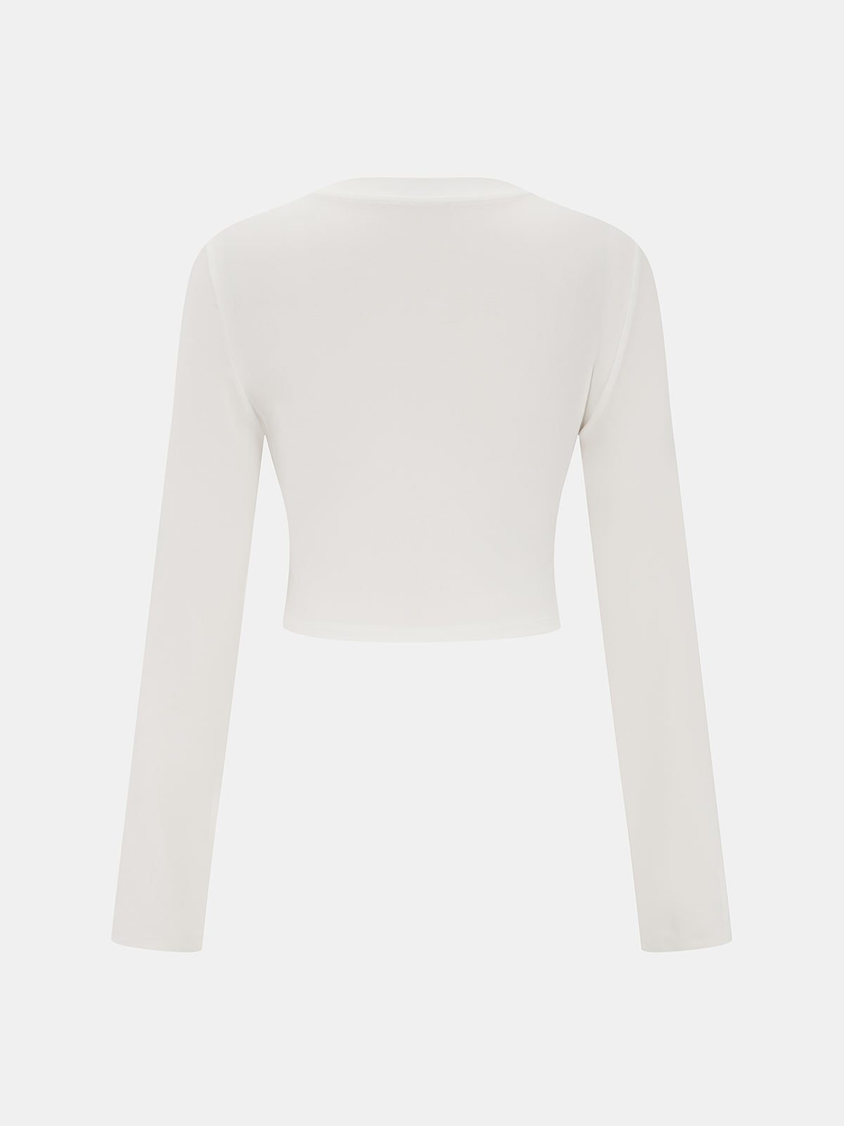 Cotton-Blend Cropped Top with Front Knot Detail