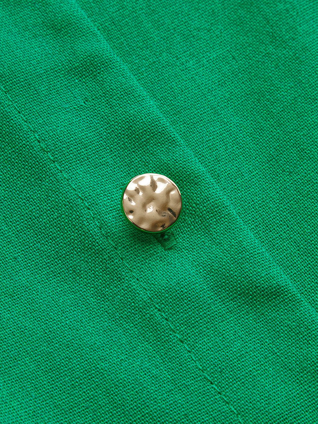 Cotton-Linen Pleated Mini Dress with Button Detailing