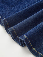 Denim Mini Dress with Dual Buckle Accents