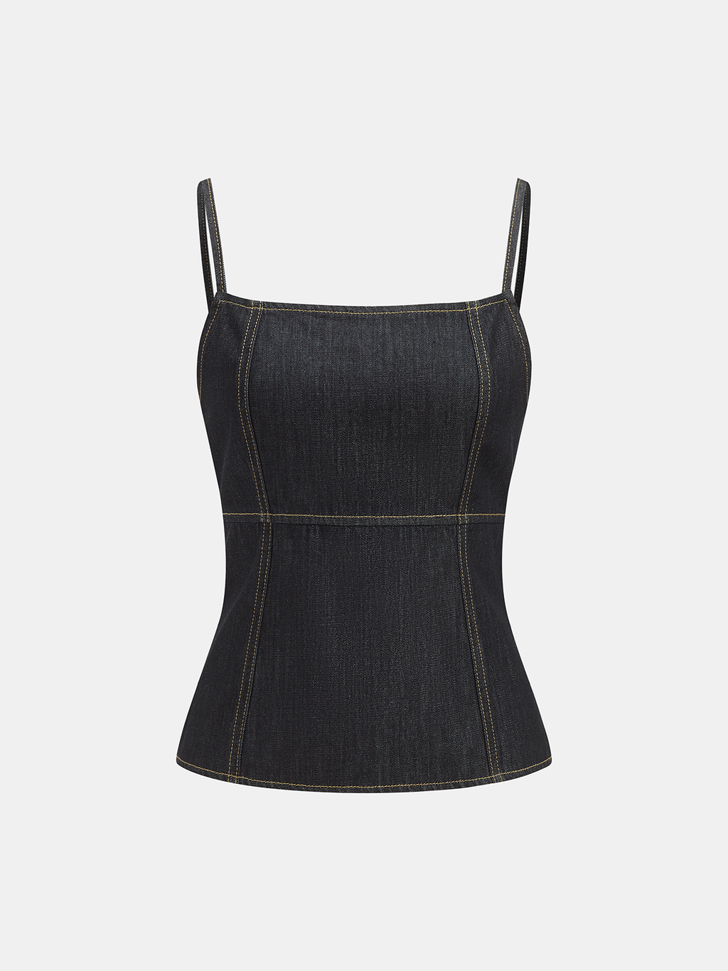 Contrast Stitching Denim Camisole Top