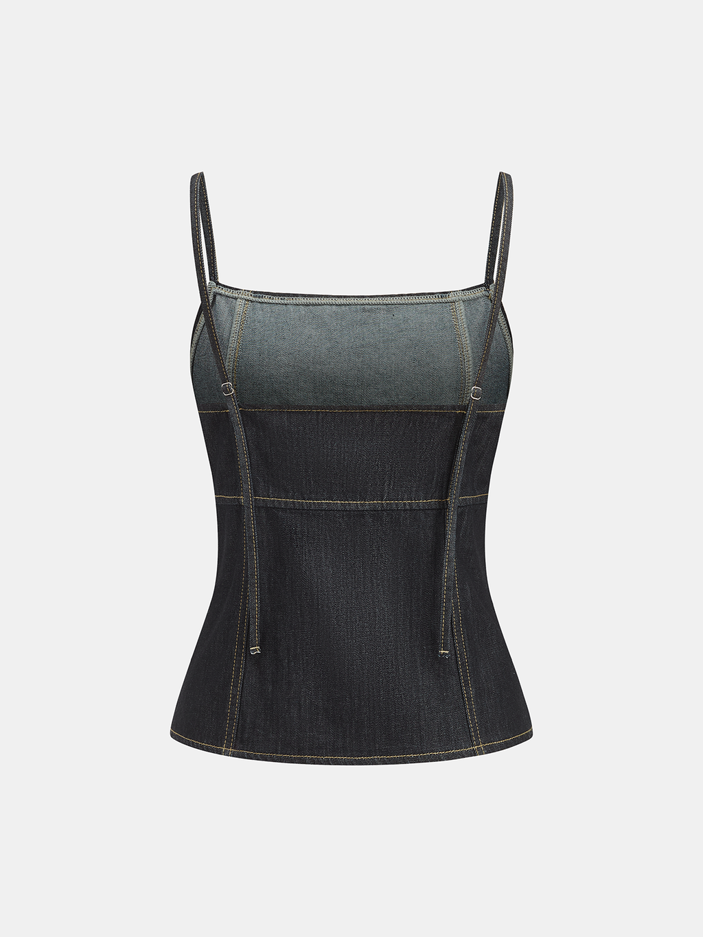 Contrast Stitching Denim Camisole Top