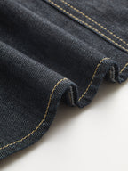 Contrast Stitching Denim Camisole Top