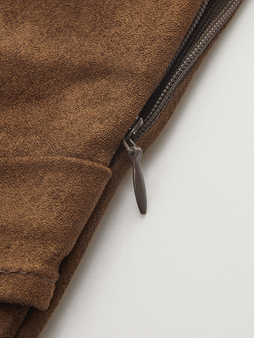 One-Shoulder Suede Midi Dress with Ruched Detail