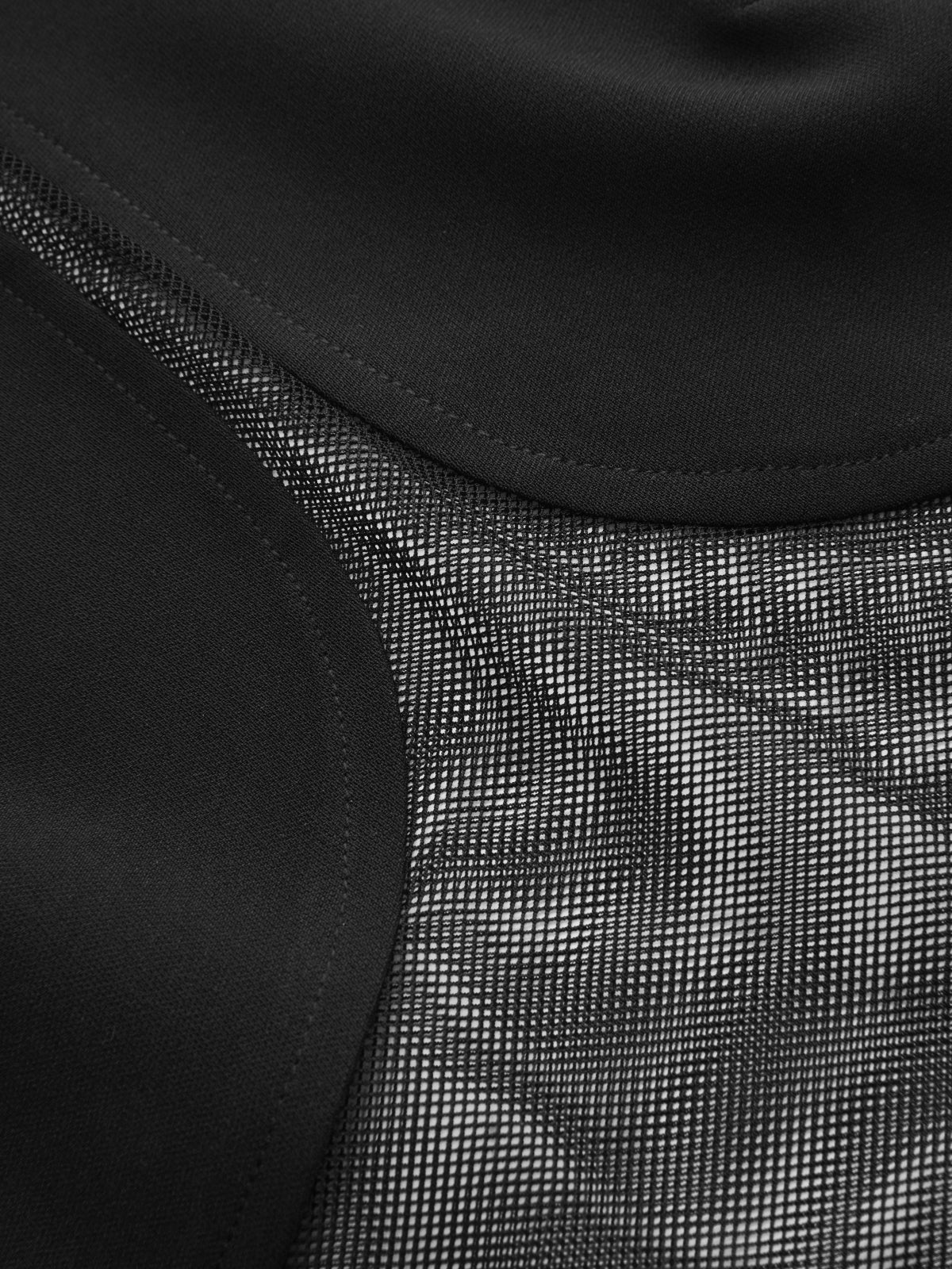 Cap Sleeve Bodysuit with Sheer Mesh Panels