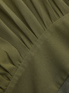 Semi-Sheer Bodysuit with Puff Sleeves and Ruched Detail
