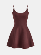 Umbrella Hemline Knitted Camisole Mini Dress