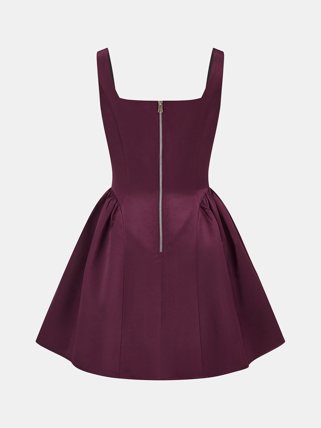 Chic Square Neck Satin Flared Mini Dress