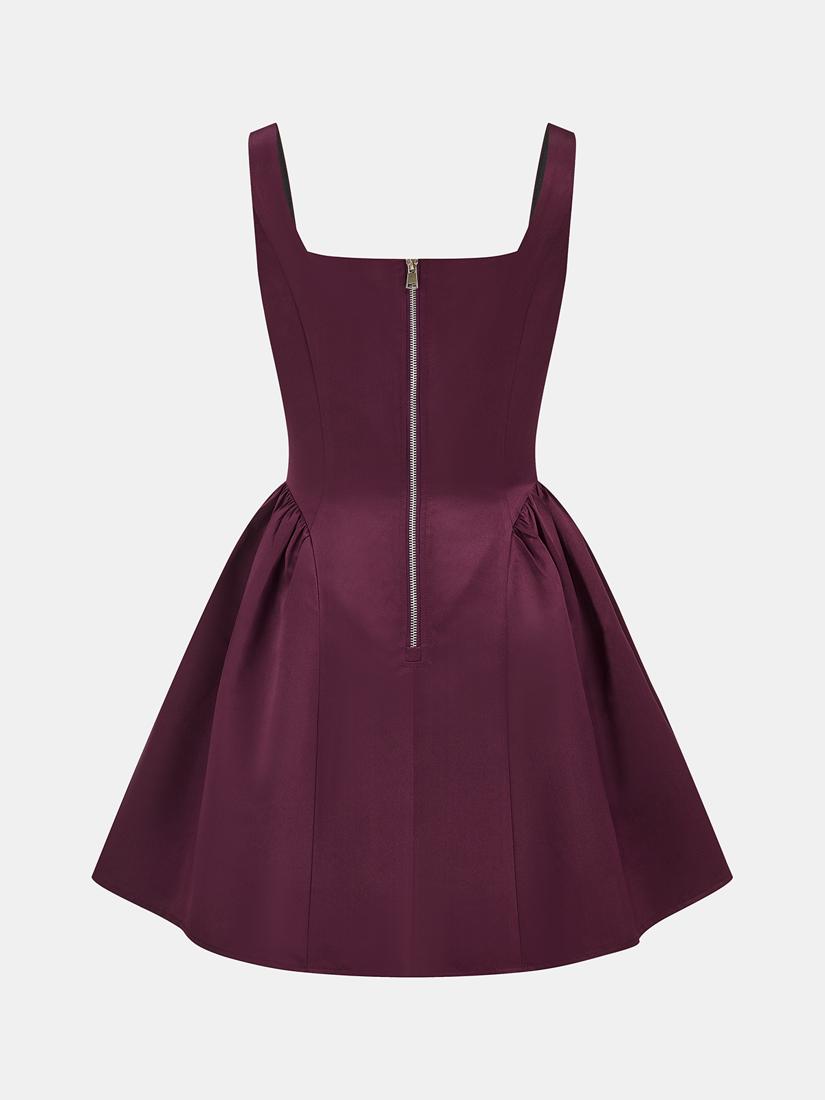 Chic Square Neck Satin Flared Mini Dress