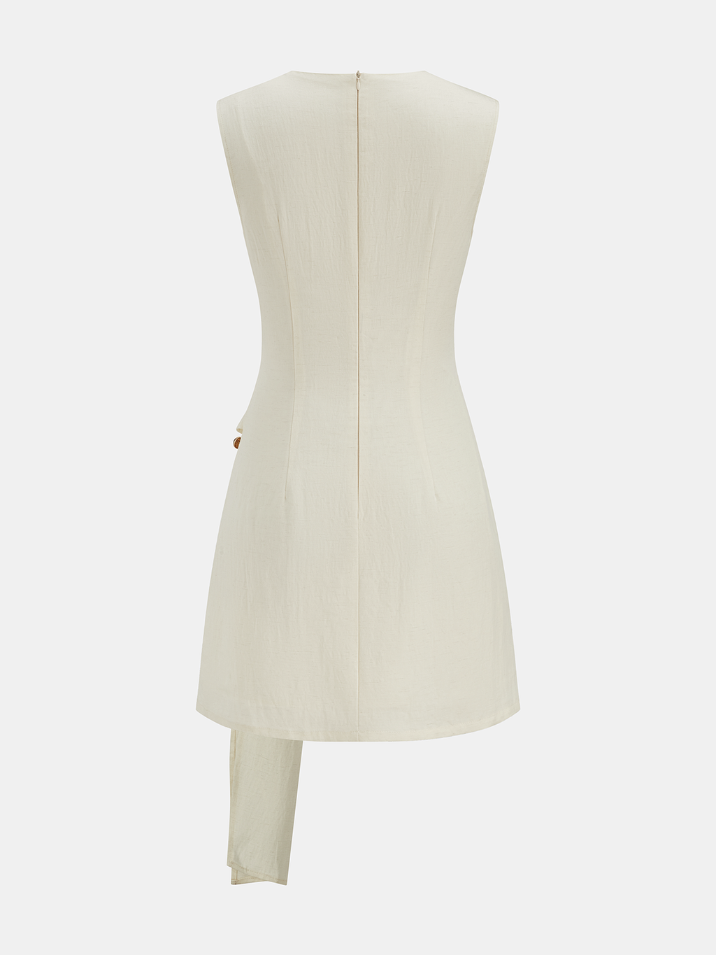 Tencel Blend Mini Dress with Asymmetric Buckle Detail