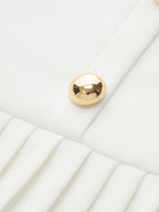 Sleeveless Metal Detail Pleated Slim Mini Dress