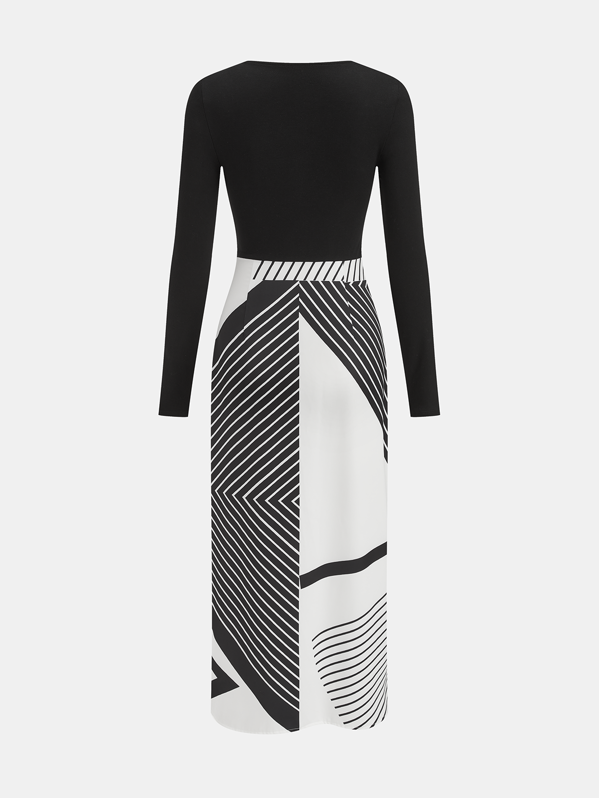 Optical Illusion Print Asymmetric Wrap Dress