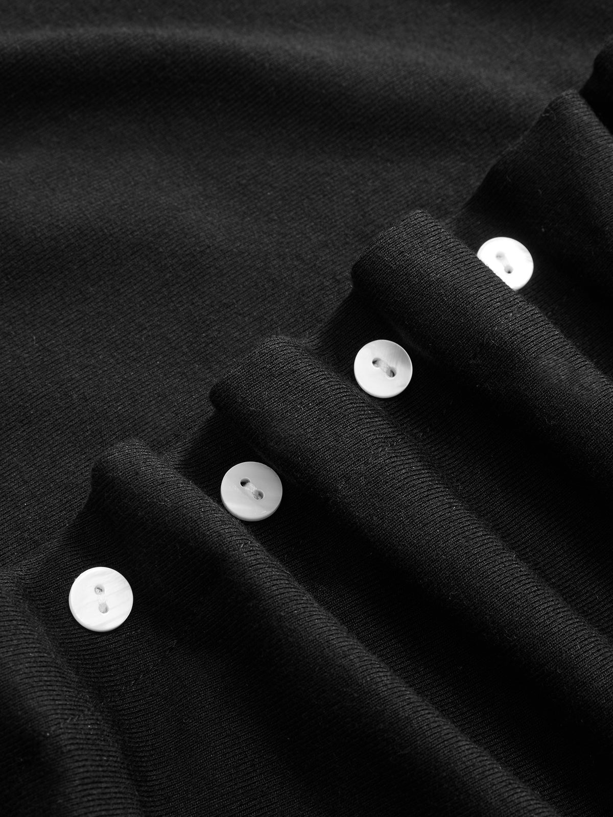 Short-Sleeve Dress with Ruched Sides and Button Accents