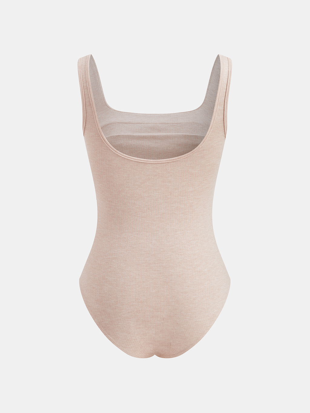 Square Neck Bodysuit with Ruched Ribbed Design