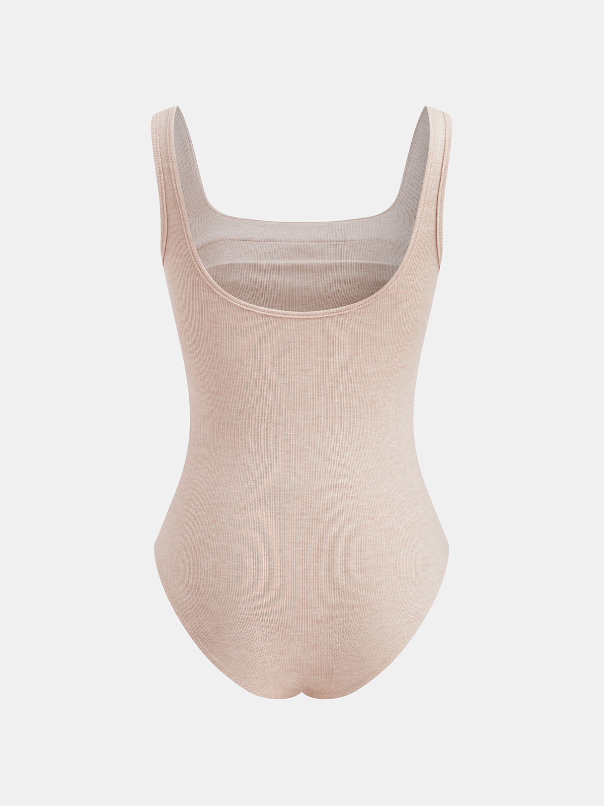 Square Neck Bodysuit with Ruched Ribbed Design