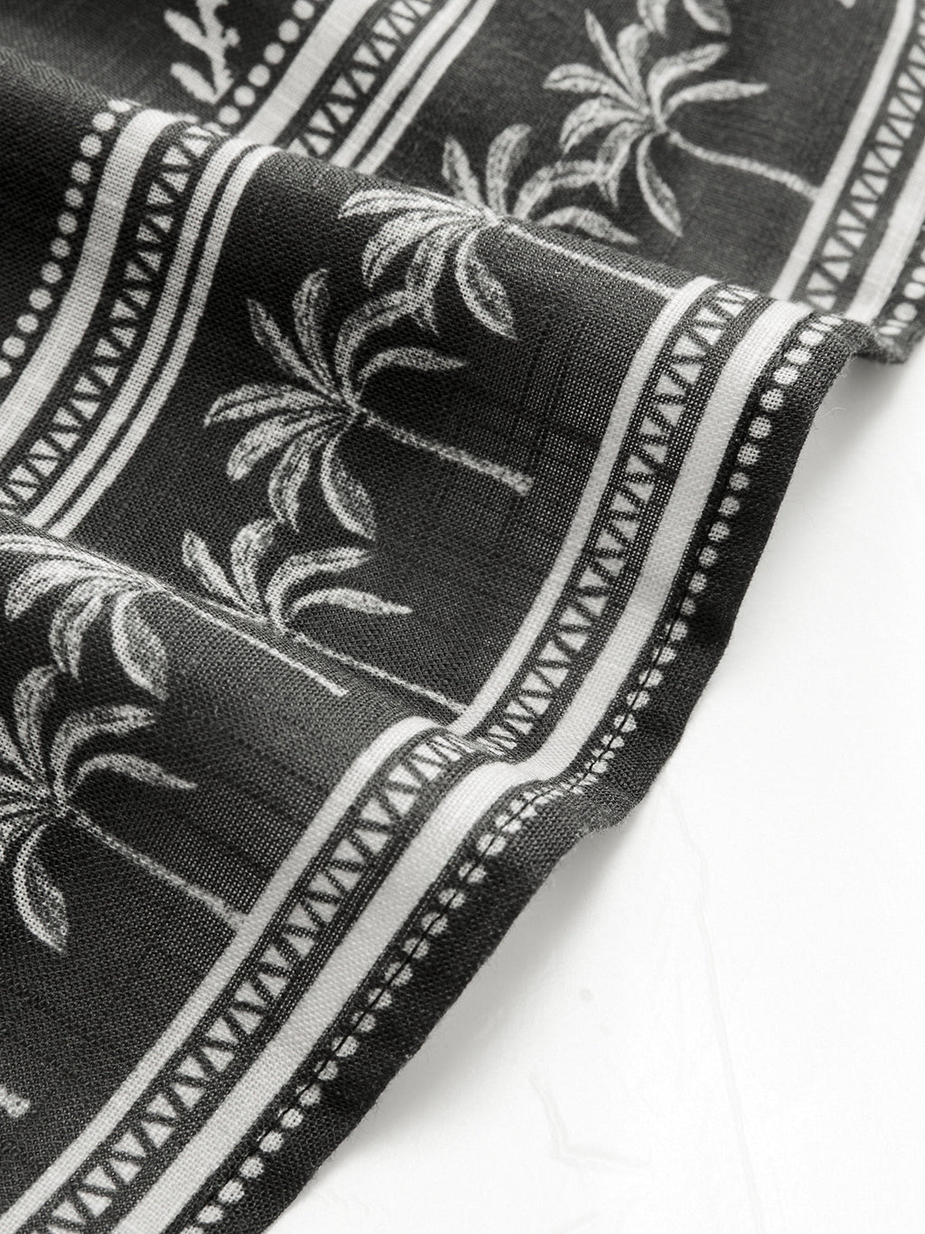 Sleeveless Mini Dress with Tropical Palm Print