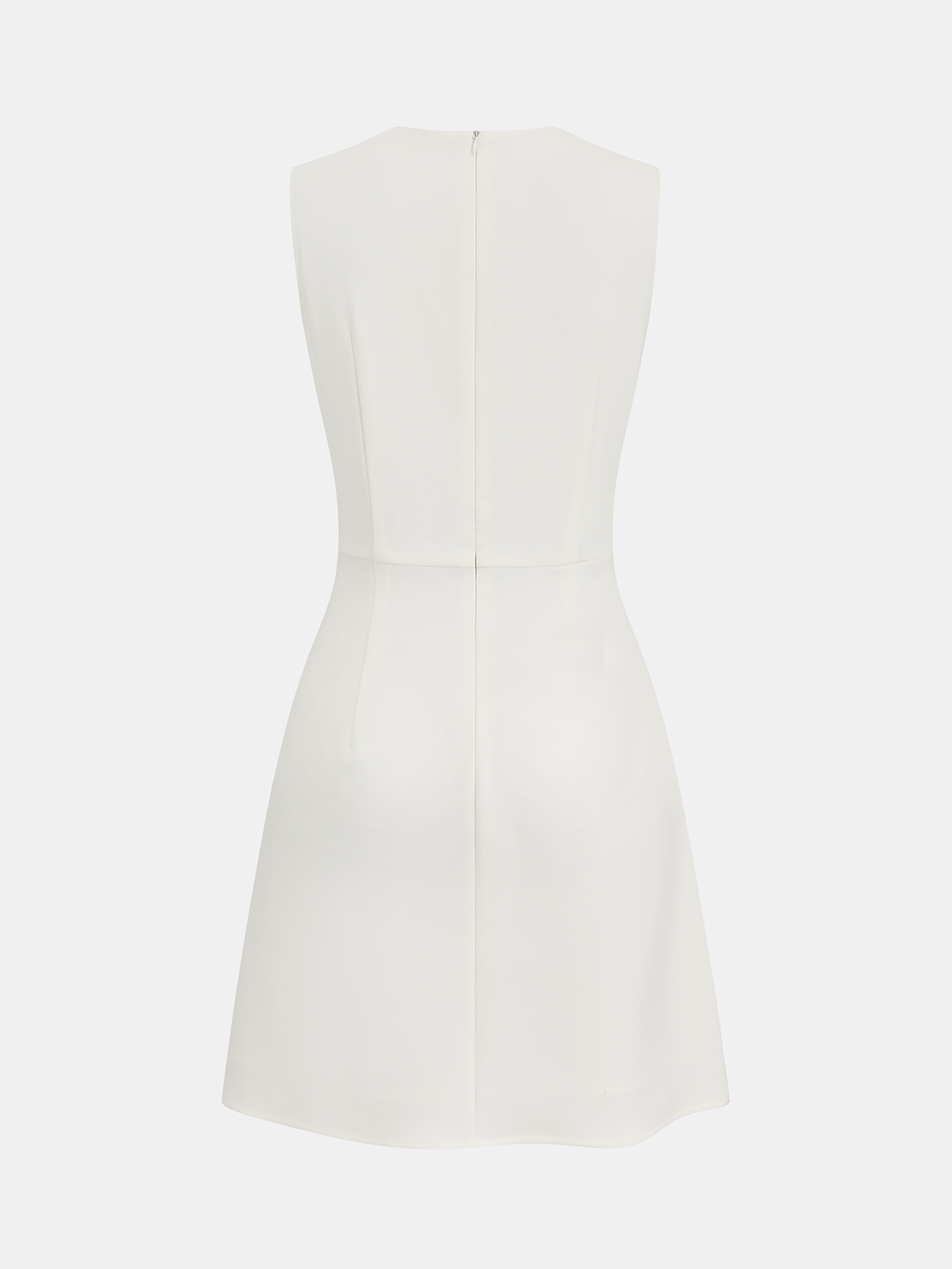 Chain-Accented Pleated Sleeveless Mini Dress
